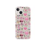 Kılıfland Apple iPhone 13 ile Uyumlu Silikon Kılıf, Desenli Baskılı, Donut Flamingo, Siyah