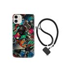 kilifland Apple Iphone 13 Mini ile Uyumlu Kılıf Resimli Desenli Silikon Boyun Askılı Bass 1886