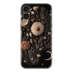 Kılıfland Apple iPhone 16 ile Uyumlu Kılıf, Boutique Baskılı, Kahve Çiçek Desen, Siyah