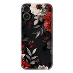 Kılıfland Apple iPhone 16 Plus Kılıf, Boutique Baskılı, Çiçek Desenli, Siyah