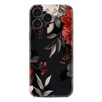 Kılıfland Apple iPhone 16 Pro Kılıf, Boutique Baskılı, Çiçek Desenli, Siyah