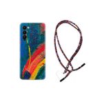 kilifland Camon 18p ile Uyumlu Kılıf Rasta Ipli Boyun Askılı Desenli Silikon Ressam Sulu Boya 1600