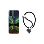 kilifland General Mobile Gm 21 Plus ile Uyumlu Kılıf Ipli Boyun Askılı Desenli Silikon Kuzey Işıkları 1327