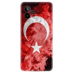 Kılıfland General Mobile GM 24 Pro ile Uyumlu Kılıf, Türk Bayrağı Desenli, Silikon, Kırmızı