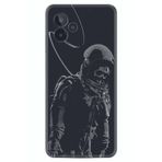Kılıfland General Mobile GM 24 Pro ile Uyumlu Silikon Kılıf, İskelet Astronot Desen, Siyah