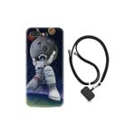 kilifland General Mobile Gm 9 Pro ile Uyumlu Kılıf Ipli Boyun Askılı Desenli Silikon Astronot Ve Dünya 1759