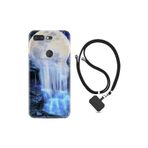 kilifland General Mobile Gm 9 Pro ile Uyumlu Kılıf Ipli Boyun Askılı Desenli Silikon Blue Moon 1308