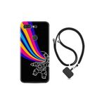 kilifland General Mobile Gm 9 Pro ile Uyumlu Kılıf Ipli Boyun Askılı Desenli Silikon Colorful Astronot 1727