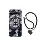 kilifland General Mobile Gm 9 Pro ile Uyumlu Kılıf Ipli Boyun Askılı Desenli Silikon Flowers Snow Leopard 1335