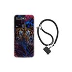 kilifland General Mobile Gm 9 Pro ile Uyumlu Kılıf Ipli Boyun Askılı Desenli Silikon Flowers Tiger 1319