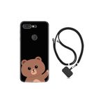 kilifland General Mobile Gm 9 Pro ile Uyumlu Kılıf Ipli Boyun Askılı Desenli Silikon Hello Bear 1905