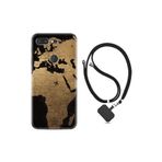 kilifland General Mobile Gm 9 Pro ile Uyumlu Kılıf Ipli Boyun Askılı Desenli Silikon Map Planet 1656