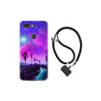 kilifland General Mobile Gm 9 Pro ile Uyumlu Kılıf Ipli Boyun Askılı Desenli Silikon Purple Way 1843