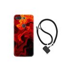 kilifland General Mobile Gm 9 Pro ile Uyumlu Kılıf Ipli Boyun Askılı Desenli Silikon Red Orange Zigzag 1695