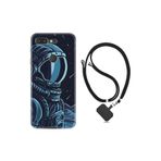 Kılıfland General Mobile GM 9 Pro Kılıf, İpli Boyun Askılı, Desenli Silikon, Astro, Siyah
