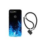Kılıfland General Mobile GM 9 Pro Kılıf, İpli Boyun Askılı, Desenli Silikon, Blue Fire