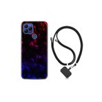 kilifland General Mobile Gm21 ile Uyumlu Kılıf Silikon Desen Boyun Askılı Blue Red Fire 1637