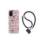 kilifland General Mobile Gm21 Plus ile Uyumlu Kılıf Desenli Silikon Boyun Askılı Donut Flamingo 1415