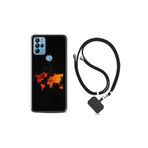 kilifland General Mobile Gm21 Pro ile Uyumlu Kılıf Silikon Desen Boyun Askılı Iz Bırakan Uçak 1778