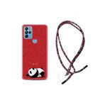 kilifland General Mobile Gm21 Pro Uyumlu ile Uyumlu Kılıf Rasta Ipli Boyun Askılı Desenli Silikon Sleeping Panda 1810