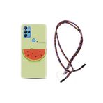 Kılıfland General Mobile GM21 Pro Uyumlu Silikon Kılıf, Rasta İpli Boyun Askılı, Desenli, Yeşil