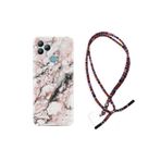 kilifland General Mobile Gm22 ile Uyumlu KılıfUyumlu Rasta Ipli Boyun Askılı Desenli Silikon Colorfull Marble 2 1389