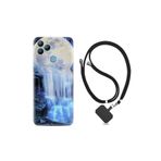 kilifland General Mobile Gm22 Plus ile Uyumlu Kılıf Desenli Silikon Boyun Askılı Blue Moon 1308