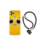 kilifland General Mobile Gm22 Plus ile Uyumlu Kılıf Resimli Desenli Silikon Boyun Askılı Yellow 1831