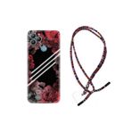kilifland General Mobile Gm22 Pro ile Uyumlu Kılıf Rasta Ipli Boyun Askılı Desenli Silikon Flowers Line 1732
