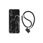 kilifland General Mobile Gm22 Pro ile Uyumlu Kılıf Silikon Desen Boyun Askılı Iskelet Astronot 1613
