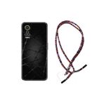 kilifland General Mobile Gm22 Pro Uyumlu ile Uyumlu Kılıf Rasta Ipli Boyun Askılı Desenli Silikon Dikenli Tel 1779