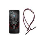 kilifland General Mobile Gm22 Uyumlu ile Uyumlu Kılıf Rasta Ipli Boyun Askılı Desenli Silikon Dark Wolf 1813