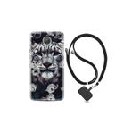 kilifland General Mobile Gm5 Plus ile Uyumlu Kılıf Desenli Silikon Boyun Askılı Flowers Snow Leopard 1335