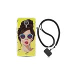 kilifland General Mobile Gm5 Plus ile Uyumlu Kılıf Desenli Silikon Boyun Askılı Lollipop Woman 1416