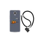 kilifland General Mobile Gm5 Plus ile Uyumlu Kılıf Desenli Silikon Boyun Askılı Orange Escape 1374