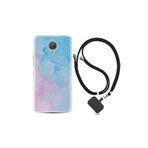 kilifland General Mobile Gm5 Plus ile Uyumlu Kılıf Desenli Silikon Boyun Askılı Pink Blue Abstract 1385