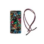 kilifland General Mobile Gm5 Plus ile Uyumlu Kılıf Rasta Ipli Boyun Askılı Desenli Silikon Bass 1886