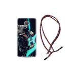 kilifland General Mobile Gm5 Plus ile Uyumlu Kılıf Rasta Ipli Boyun Askılı Desenli Silikon Dog Guitar 1789