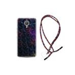 kilifland General Mobile Gm5 Plus ile Uyumlu Kılıf Rasta Ipli Boyun Askılı Desenli Silikon Renkli Prizmalar 1783