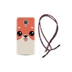 kilifland General Mobile Gm5 Plus ile Uyumlu Kılıf Rasta Ipli Boyun Askılı Desenli Silikon Sevimli Köpek 1731 uyumlu