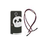 kilifland General Mobile Gm5 Plus ile Uyumlu Kılıf Rasta Ipli Boyun Askılı Uyumlu Silikon Hello Panda 1709