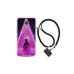 kilifland General Mobile Gm5 Plus ile Uyumlu Kılıf Resimli Desenli Silikon Boyun Askılı Astro Purple2 1907