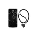 kilifland General Mobile Gm5 Plus ile Uyumlu Kılıf Resimli Desenli Silikon Boyun Askılı Black Plane 1868