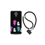 kilifland General Mobile Gm5 Plus ile Uyumlu Kılıf Resimli Desenli Silikon Boyun Askılı Cat Dance 1824