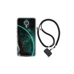 kilifland General Mobile Gm5 Plus ile Uyumlu Kılıf Resimli Desenli Silikon Boyun Askılı Green World 1856