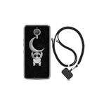kilifland General Mobile Gm5 Plus ile Uyumlu Kılıf Resimli Desenli Silikon Boyun Askılı Panda Moon 18mate10lite
