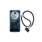 kilifland General Mobile Gm5 Plus ile Uyumlu Kılıf Resimli Desenli Silikon Boyun Askılı Wolf Moon 1857