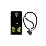 kilifland General Mobile Gm5 Plus ile Uyumlu Kılıf Silikon Desen Boyun Askılı Aşık Avokadolar 1642