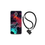 kilifland General Mobile Gm5 Plus ile Uyumlu Kılıf Silikon Desen Boyun Askılı Astronot Düşerken 1696