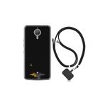 kilifland General Mobile Gm5 Plus ile Uyumlu Kılıf Silikon Desen Boyun Askılı Ay Ve Kedi 1683